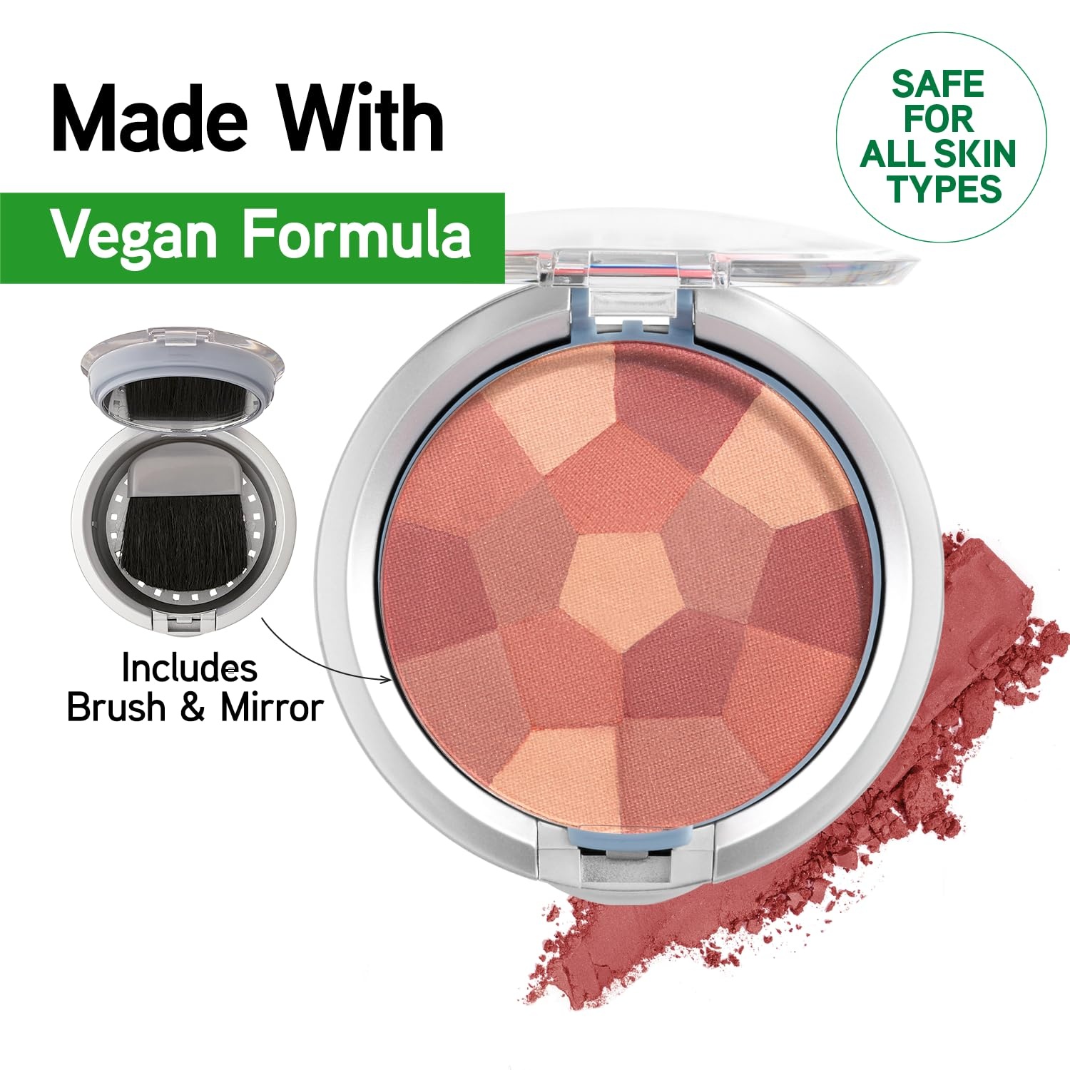 image:imagePhysicians Formula Powder Palette MultiColored Blush Silky Smooth Formula Hypoallergenic Blends Easily Without Irritation  Blushing RoseBlushing Rose