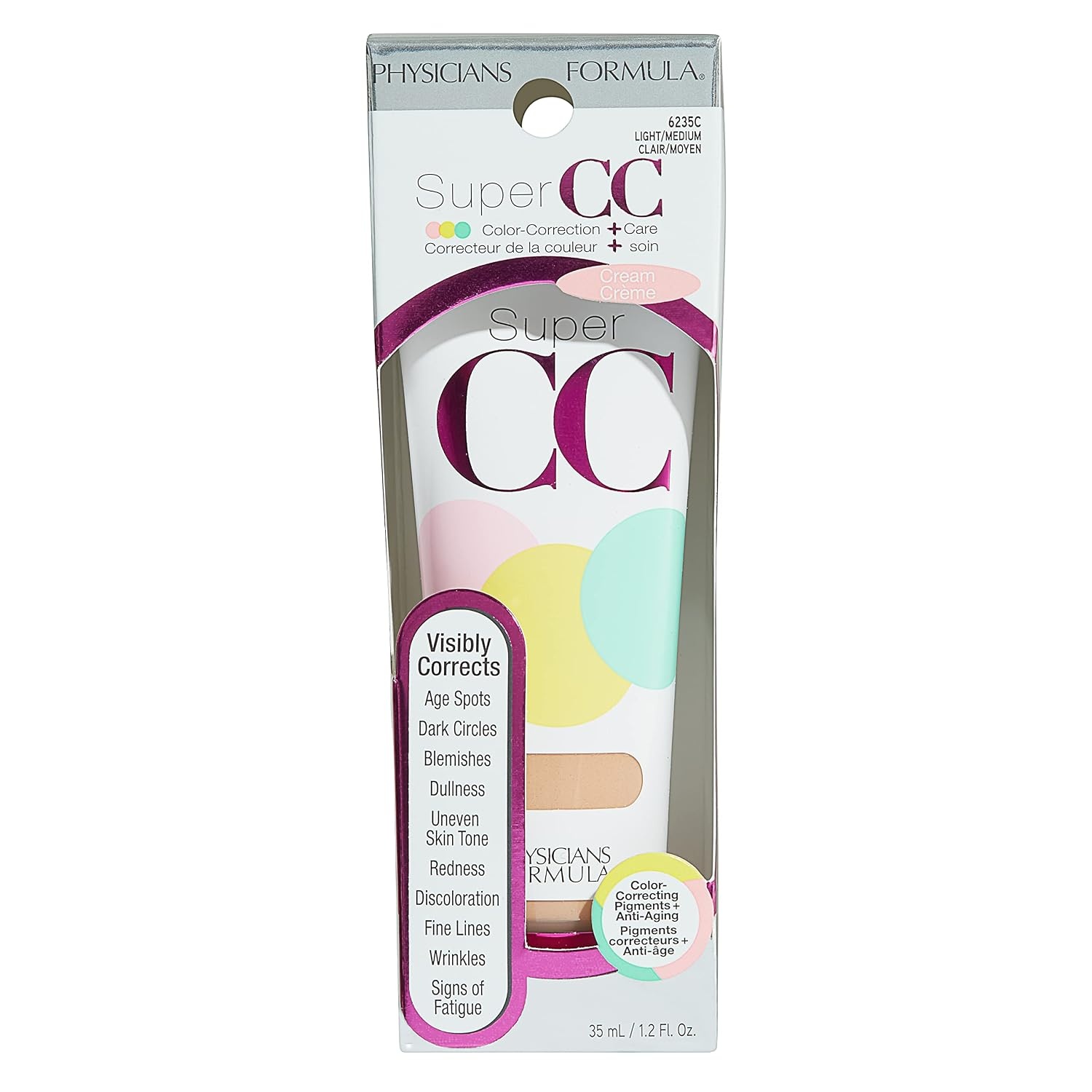 image:imagePhysicians Formula Super CC Cream ColorCorrection  Care Cream Full Coverage Foundation Anti Aging Hydrating Serum For Uneven Skin Tone Dermatologist Approved LightLightMedium
