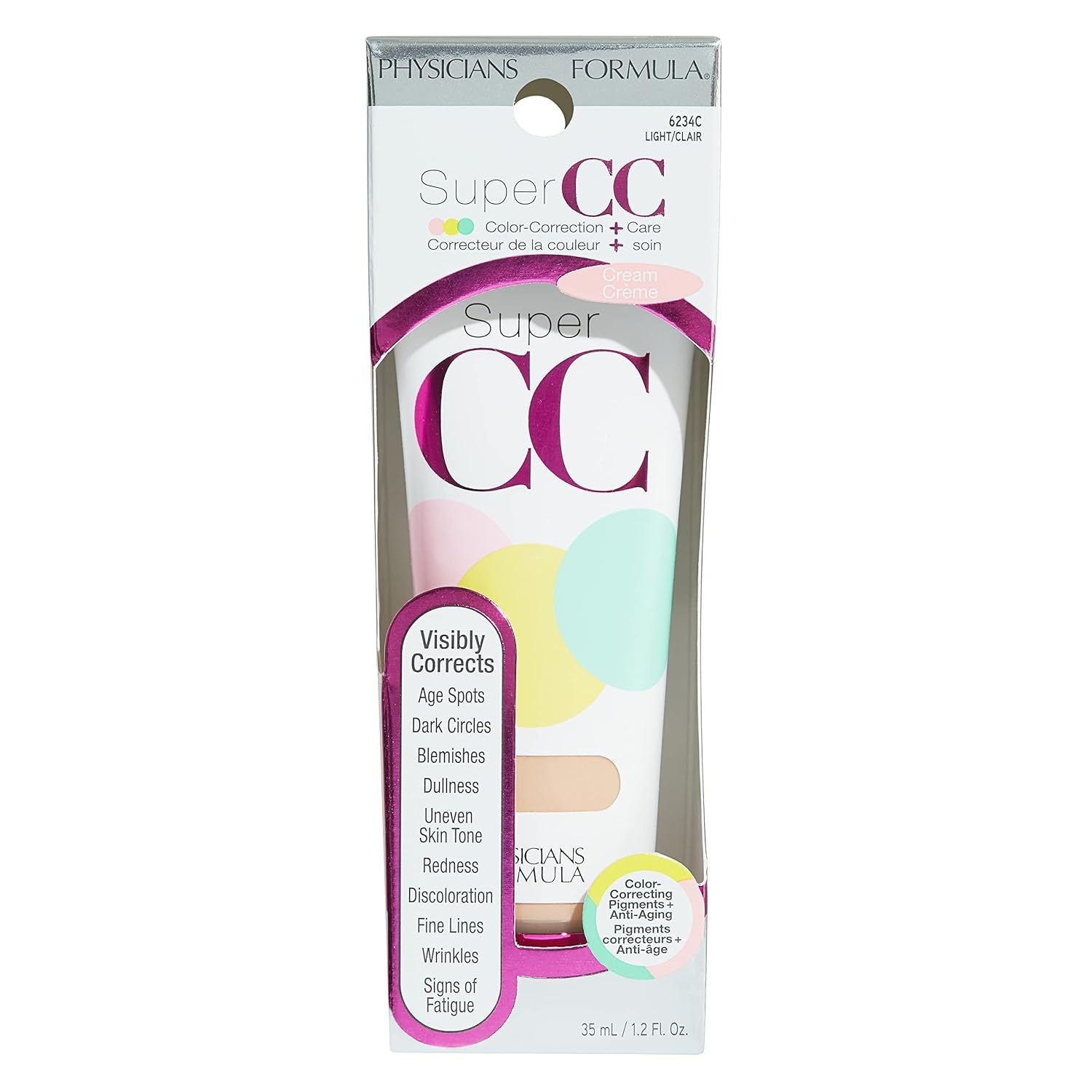 image:imagePhysicians Formula Super CC Cream ColorCorrection  Care Cream Full Coverage Foundation Anti Aging Hydrating Serum For Uneven Skin Tone Dermatologist Approved LightLight