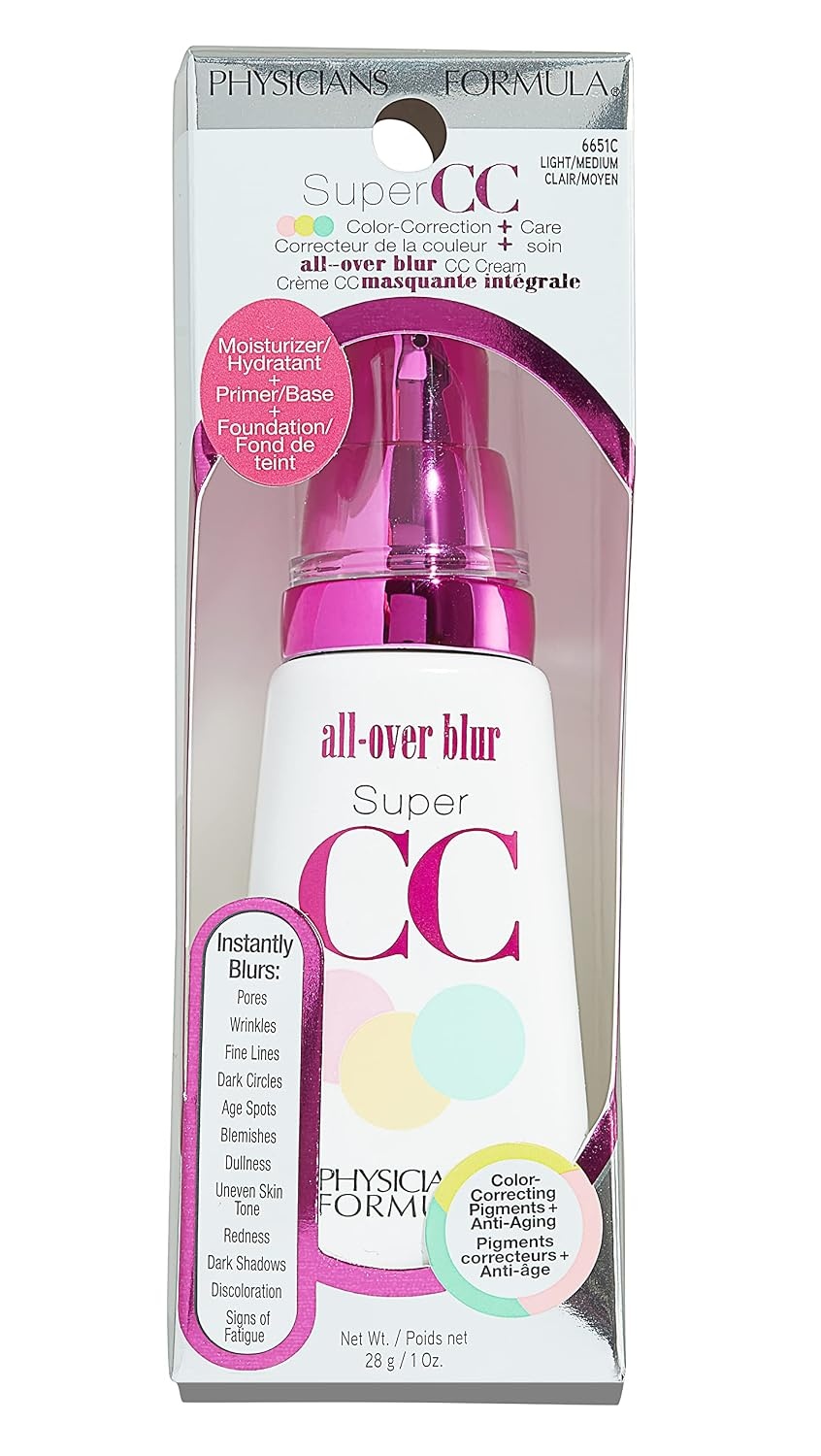 image:imagePhysicians Formula Super CC Cream Foundation Light Medium Dermatologist Approved ColorCorrection and Care AllOver Blur CC Cream